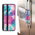 Pink And Teal Tie Dye Print Refrigerator Handle Covers