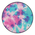 Pink And Teal Tie Dye Print Round Floor Mat