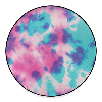 Pink And Teal Tie Dye Print Round Floor Mat