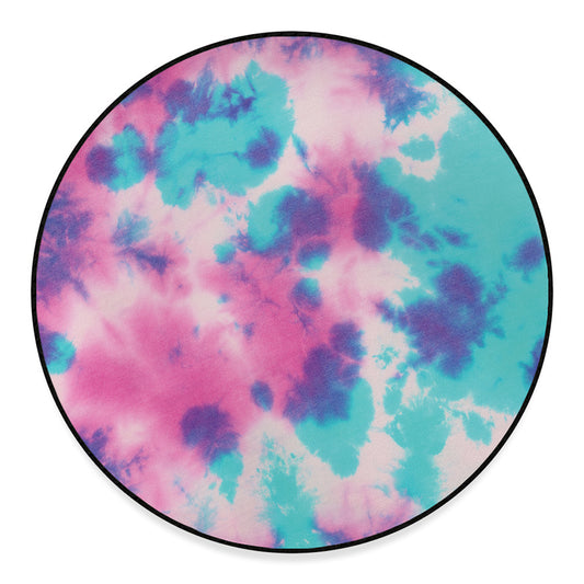 Pink And Teal Tie Dye Print Round Floor Mat