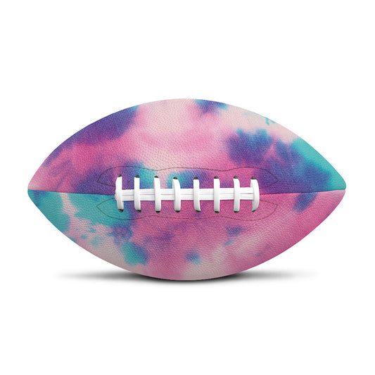 Pink And Teal Tie Dye Print Rugby Ball