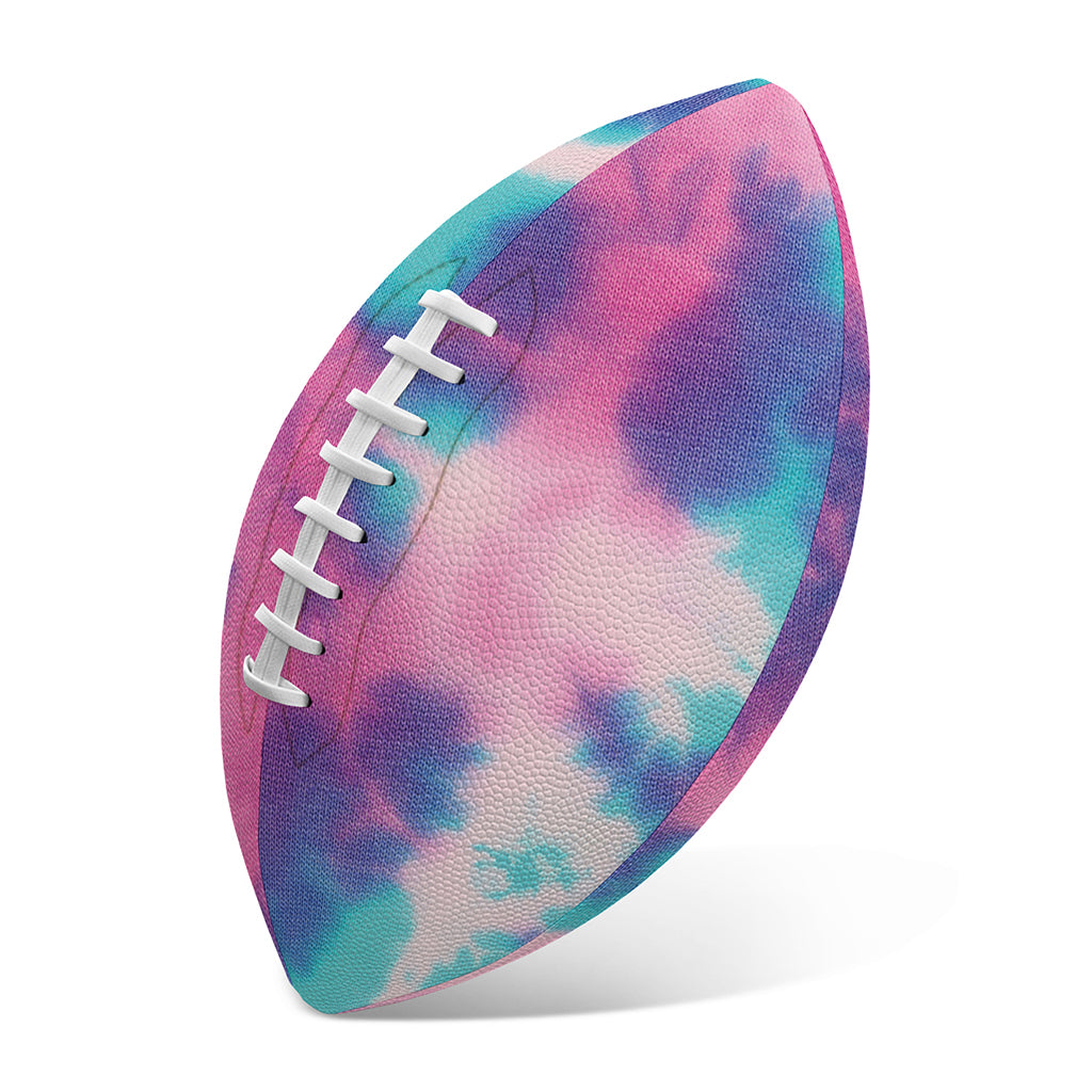 Pink And Teal Tie Dye Print Rugby Ball