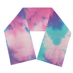 Pink And Teal Tie Dye Print Scarf