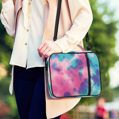 Pink And Teal Tie Dye Print Shoulder Strap Bible Bag