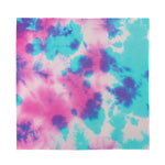 Pink And Teal Tie Dye Print Silk Bandana