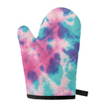 Pink And Teal Tie Dye Print Single Oven Mitt