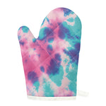Pink And Teal Tie Dye Print Single Oven Mitt