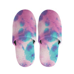 Pink And Teal Tie Dye Print Slippers