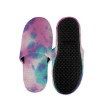 Pink And Teal Tie Dye Print Slippers