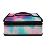 Pink And Teal Tie Dye Print Small Lunch Bag