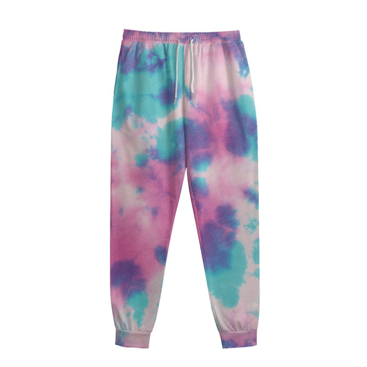 Pink And Teal Tie Dye Print Sweatpants