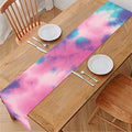 Pink And Teal Tie Dye Print Table Runner