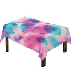 Pink And Teal Tie Dye Print Tablecloth
