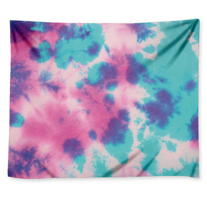Pink And Teal Tie Dye Print Tapestry