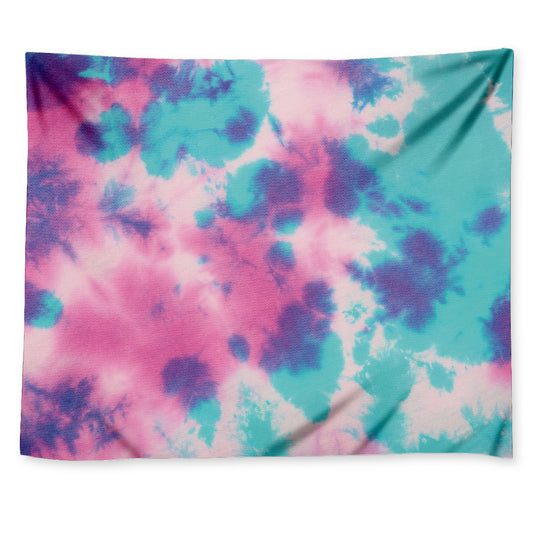 Pink And Teal Tie Dye Print Tapestry
