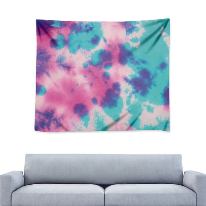 Pink And Teal Tie Dye Print Tapestry