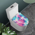 Pink And Teal Tie Dye Print Toilet Lid Cover