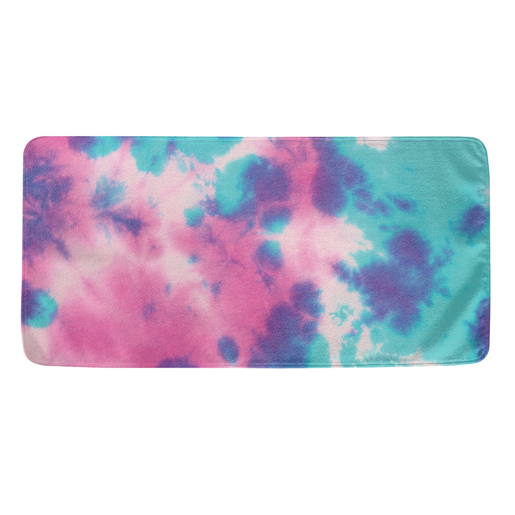 Pink And Teal Tie Dye Print Towel