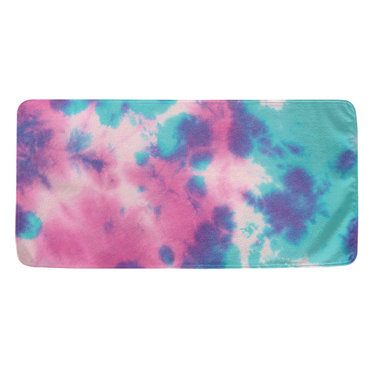 Pink And Teal Tie Dye Print Towel