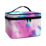 Pink And Teal Tie Dye Print Travel Makeup Bag
