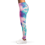 Pink And Teal Tie Dye Print Women's Leggings