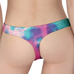 Pink And Teal Tie Dye Print Women's Thong