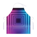 Pink And Teal Tunnel Lights Print Adjustable Apron