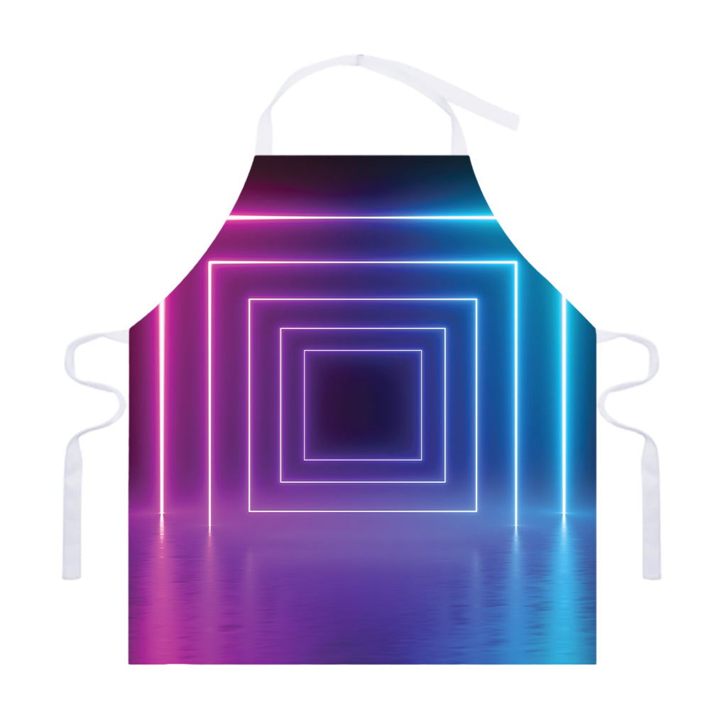 Pink And Teal Tunnel Lights Print Adjustable Apron