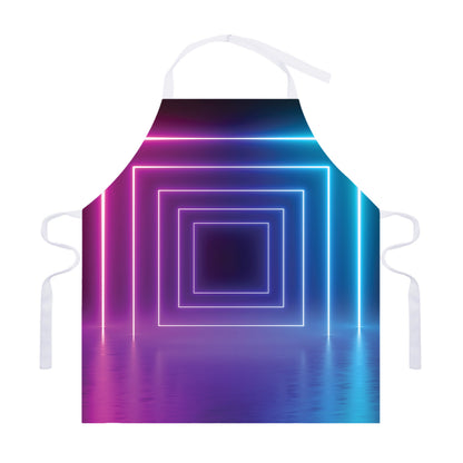 Pink And Teal Tunnel Lights Print Adjustable Apron
