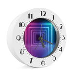 Pink And Teal Tunnel Lights Print Alarm Clock