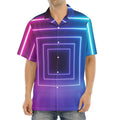 Pink And Teal Tunnel Lights Print Aloha Shirt