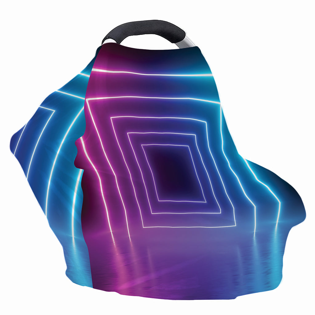 Pink And Teal Tunnel Lights Print Baby Seat Cover