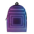 Pink And Teal Tunnel Lights Print School Backpack