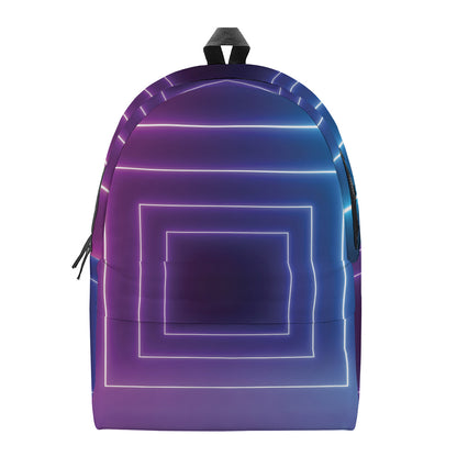 Pink And Teal Tunnel Lights Print Backpack