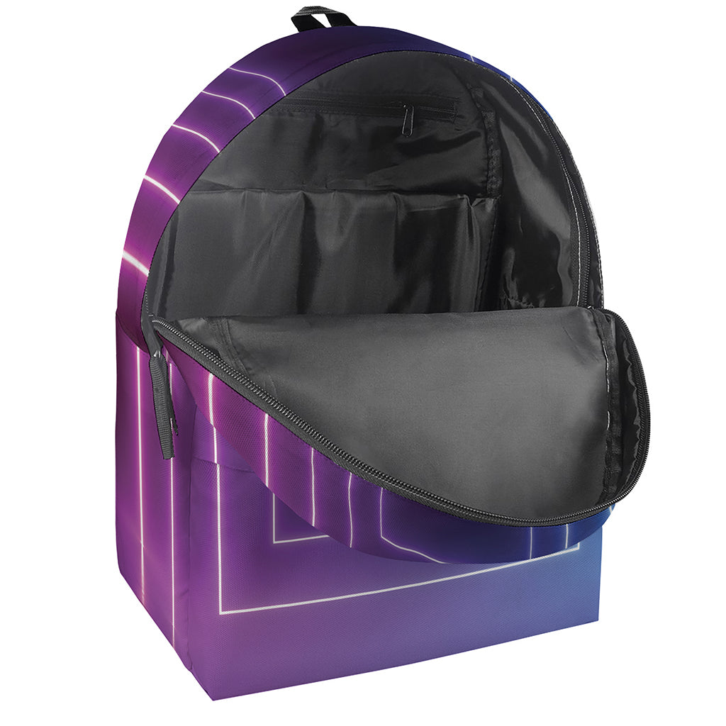 Pink And Teal Tunnel Lights Print Backpack
