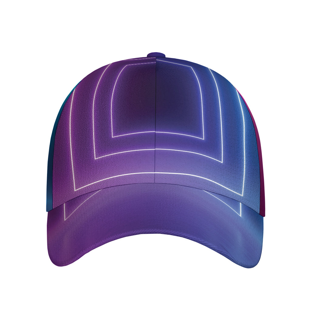 Pink And Teal Tunnel Lights Print Baseball Cap