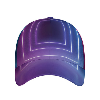 Pink And Teal Tunnel Lights Print Baseball Cap