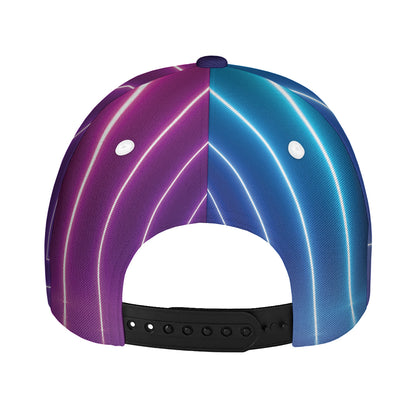 Pink And Teal Tunnel Lights Print Baseball Cap