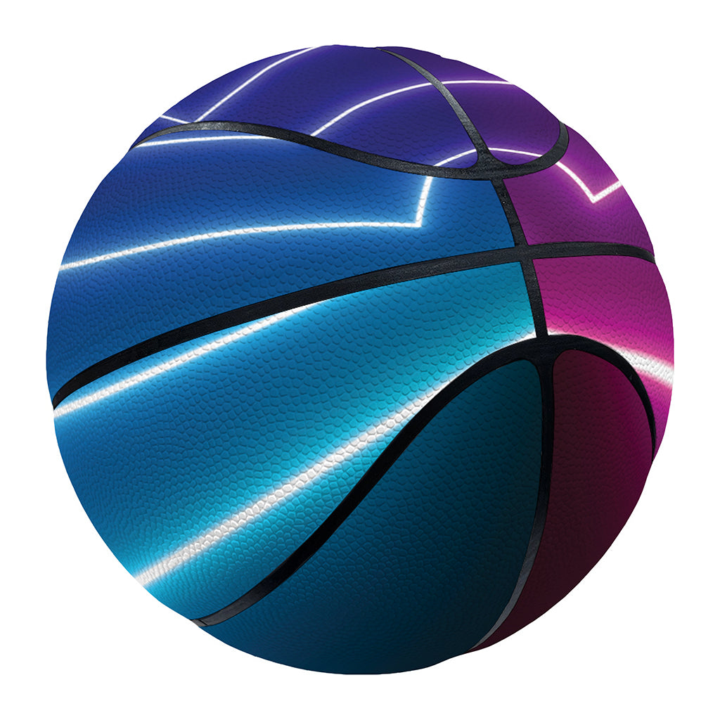 Pink And Teal Tunnel Lights Print Basketball