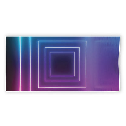 Pink And Teal Tunnel Lights Print Beach Towel