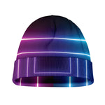 Pink And Teal Tunnel Lights Print Beanie