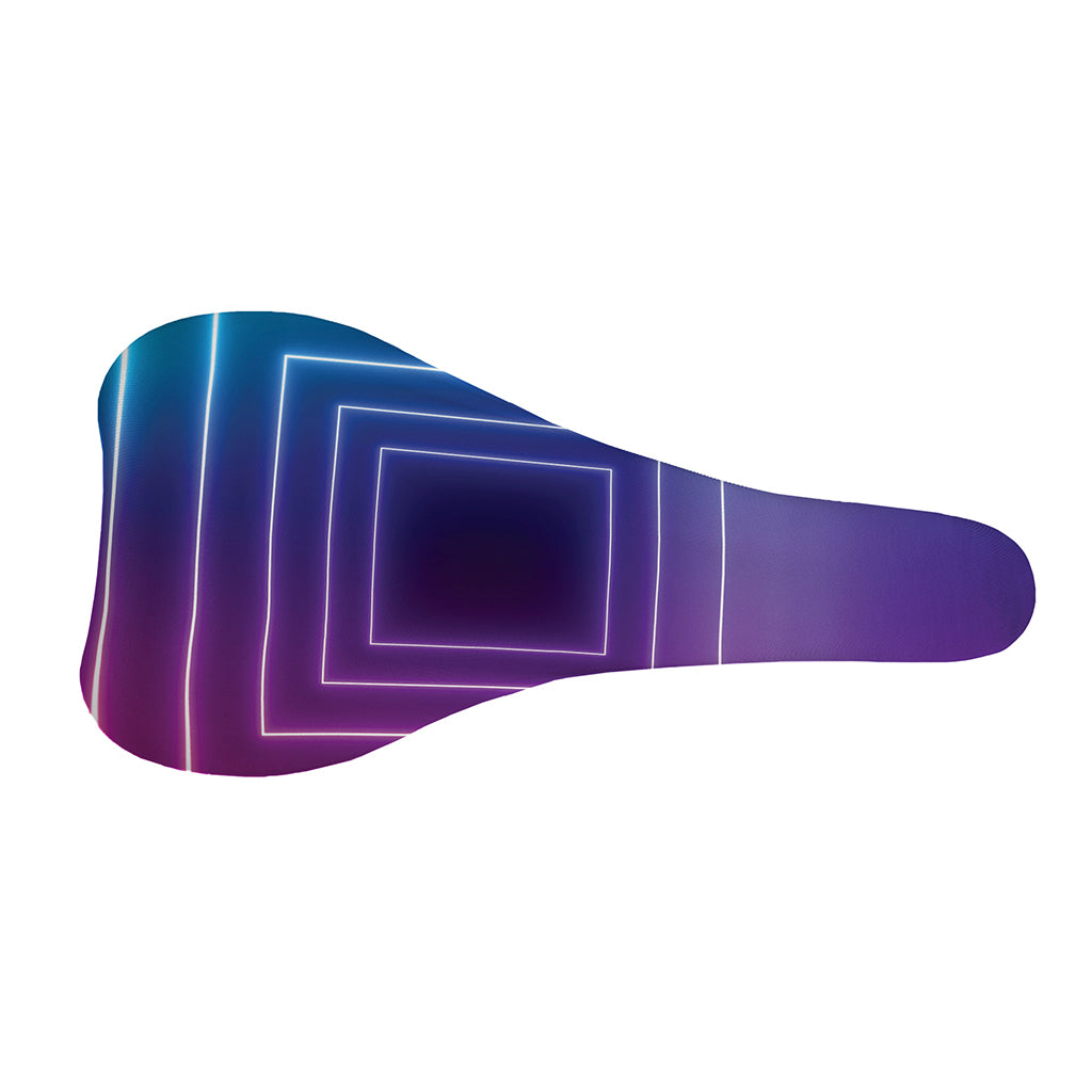 Pink And Teal Tunnel Lights Print Bicycle Seat Cover