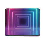 Pink And Teal Tunnel Lights Print Bifold Wallet