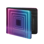 Pink And Teal Tunnel Lights Print Bifold Wallet