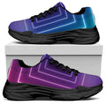 Pink And Teal Tunnel Lights Print Black Chunky Shoes