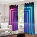Pink And Teal Tunnel Lights Print Dimout Grommet Curtains