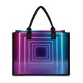 Pink And Teal Tunnel Lights Print Canvas Tote Bag