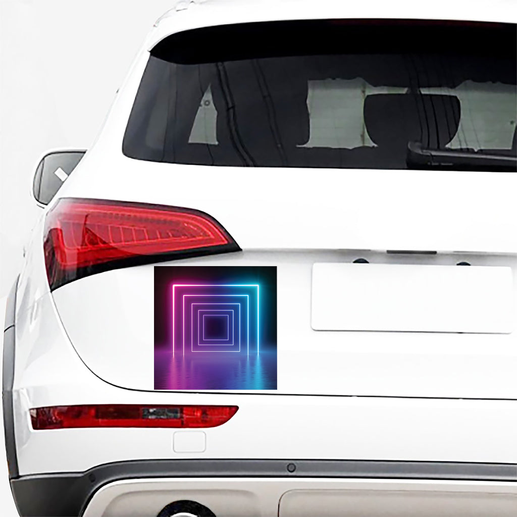 Pink And Teal Tunnel Lights Print Car Sticker