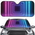 Pink And Teal Tunnel Lights Print Car Windshield Sun Shade