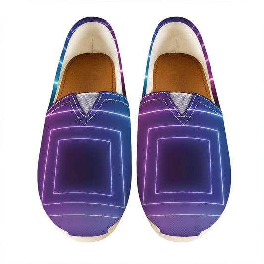 Pink And Teal Tunnel Lights Print Casual Shoes